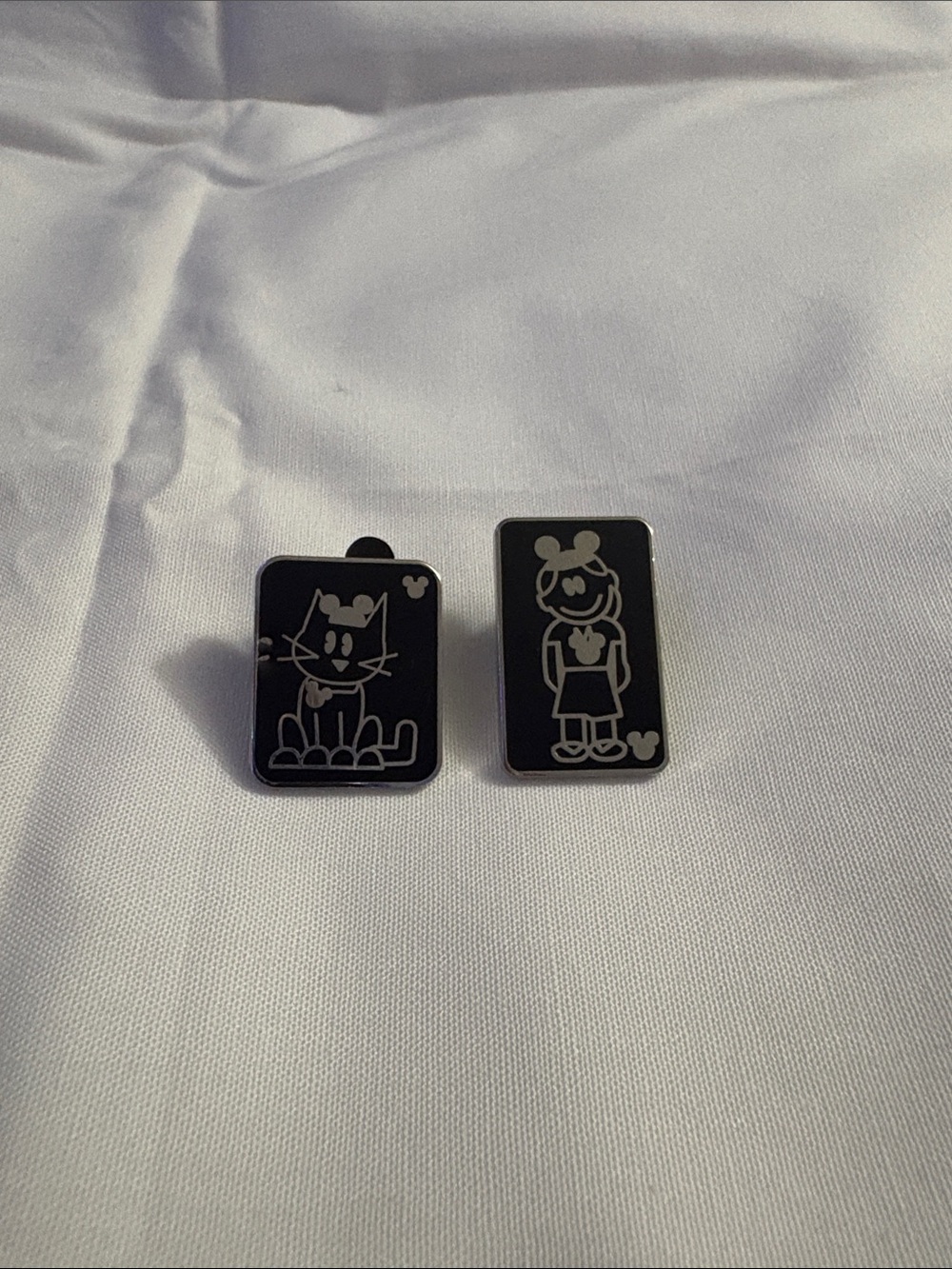 Disney Black Enamel Cat & Character Cufflink Set
